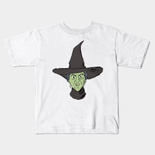 Face of Witch With Color Kids T-Shirt